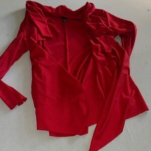 Womens Size XL Queen Collection Stylish Red Open Front Cardigan.
